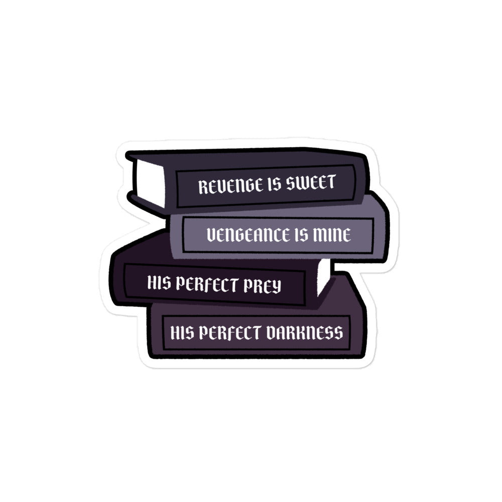 Stack of books with text on a white background
